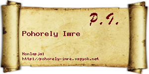 Pohorely Imre névjegykártya